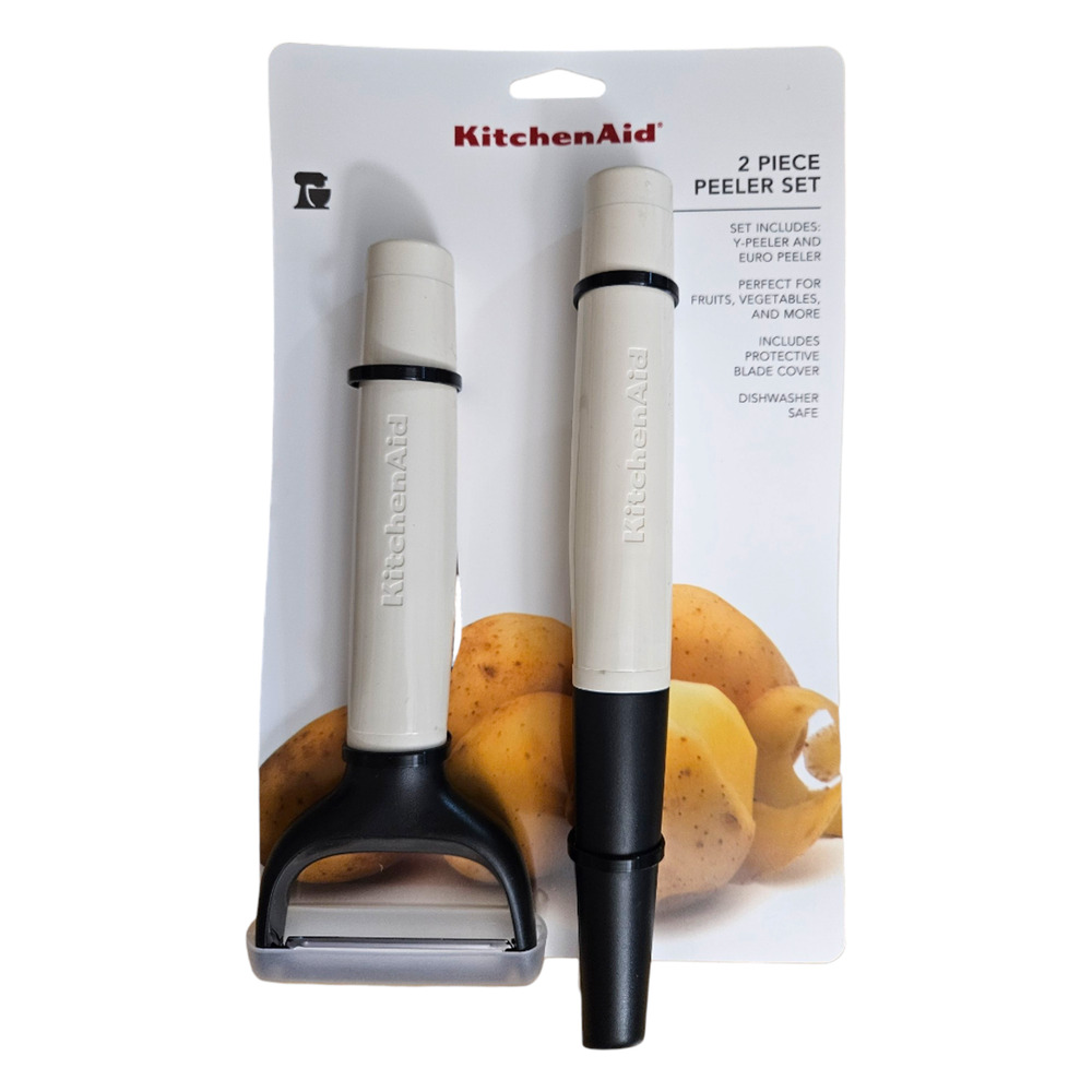 NEW KitchenAid 2-Piece Peeler Set in Almond Cream (Y-Peeler & Euro Peeler)